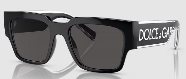 Dolce & Gabbana Mens Square DG6184 Polarized Sunglasses - Black/Dark Grey