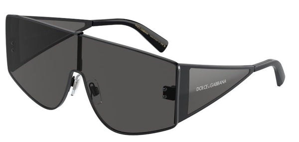 Dolce & Gabbana Mens Non Polarized DG2305 Rectangle Sunglasses - Black/Dark Grey