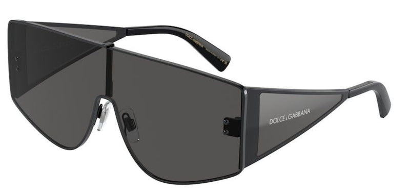 Dolce & Gabbana Mens Non Polarized DG2305 Rectangle Sunglasses - Black/Dark Grey