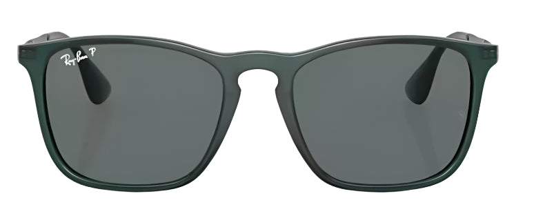 Ray-Ban Mens Chris Polarized Sunglasses - Transparent Green/Dark Grey