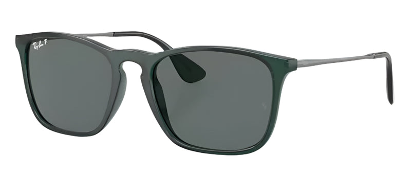 Ray-Ban Mens Chris Polarized Sunglasses - Transparent Green/Dark Grey