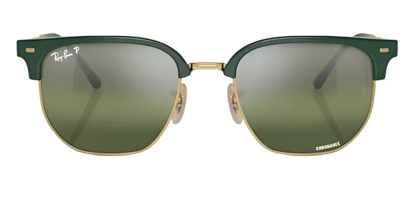 Ray-Ban New Clubmaster Polarized Sunglasses - Polished Green/Polar Green