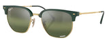 Ray-Ban New Clubmaster Polarized Sunglasses - Polished Green/Polar Green