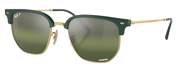 Ray-Ban New Clubmaster Polarized Sunglasses - Polished Green/Polar Green