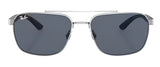 Ray-Ban Mens RB3701 Polarized Sunglasses - Silver/Dark Grey