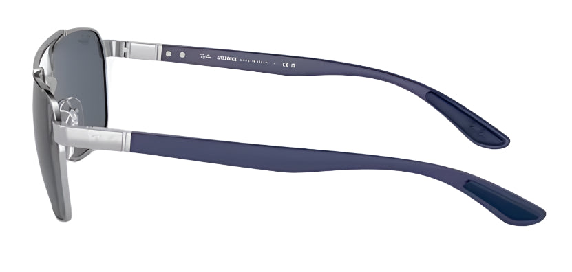 Ray-Ban Mens RB3701 Polarized Sunglasses - Silver/Dark Grey