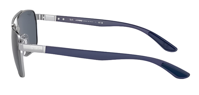 Ray-Ban Mens RB3701 Polarized Sunglasses - Silver/Dark Grey