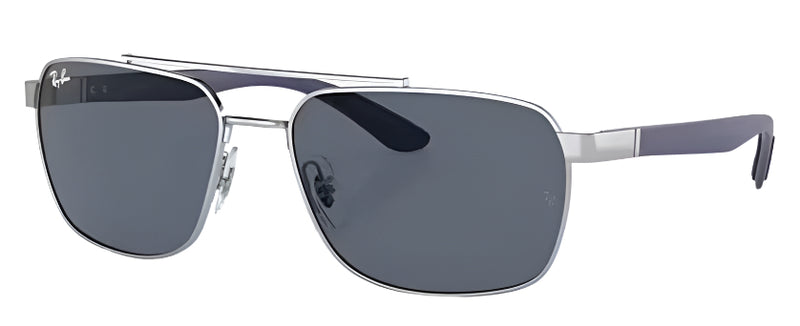 Ray-Ban Mens RB3701 Polarized Sunglasses - Silver/Dark Grey