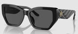 Tory Burch Womens TY7187U Sunglasses - Black/Solid Grey