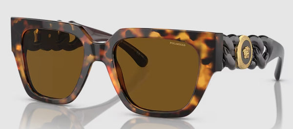 Versace Women's VE4409 Polarized Sunglasses - Havana/Dark Brown