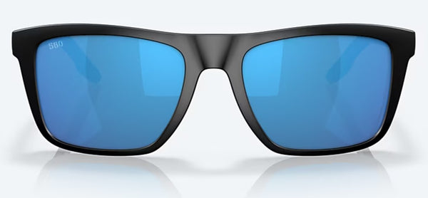 Costa Del Mar Mens Matte Black Frames - Blue Mirror Lenses - Polarized Sunglasses