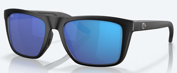 Costa Del Mar Mens Matte Black Frames - Blue Mirror Lenses - Polarized Sunglasses