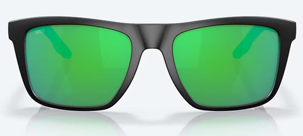 Costa Del Mar Mens Matte Black Frames - Green Mirror Lenses - Polarized Sunglasses