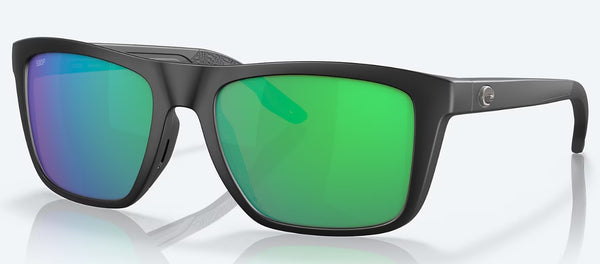 Costa Del Mar Mens Matte Black Frames - Green Mirror Lenses - Polarized Sunglasses