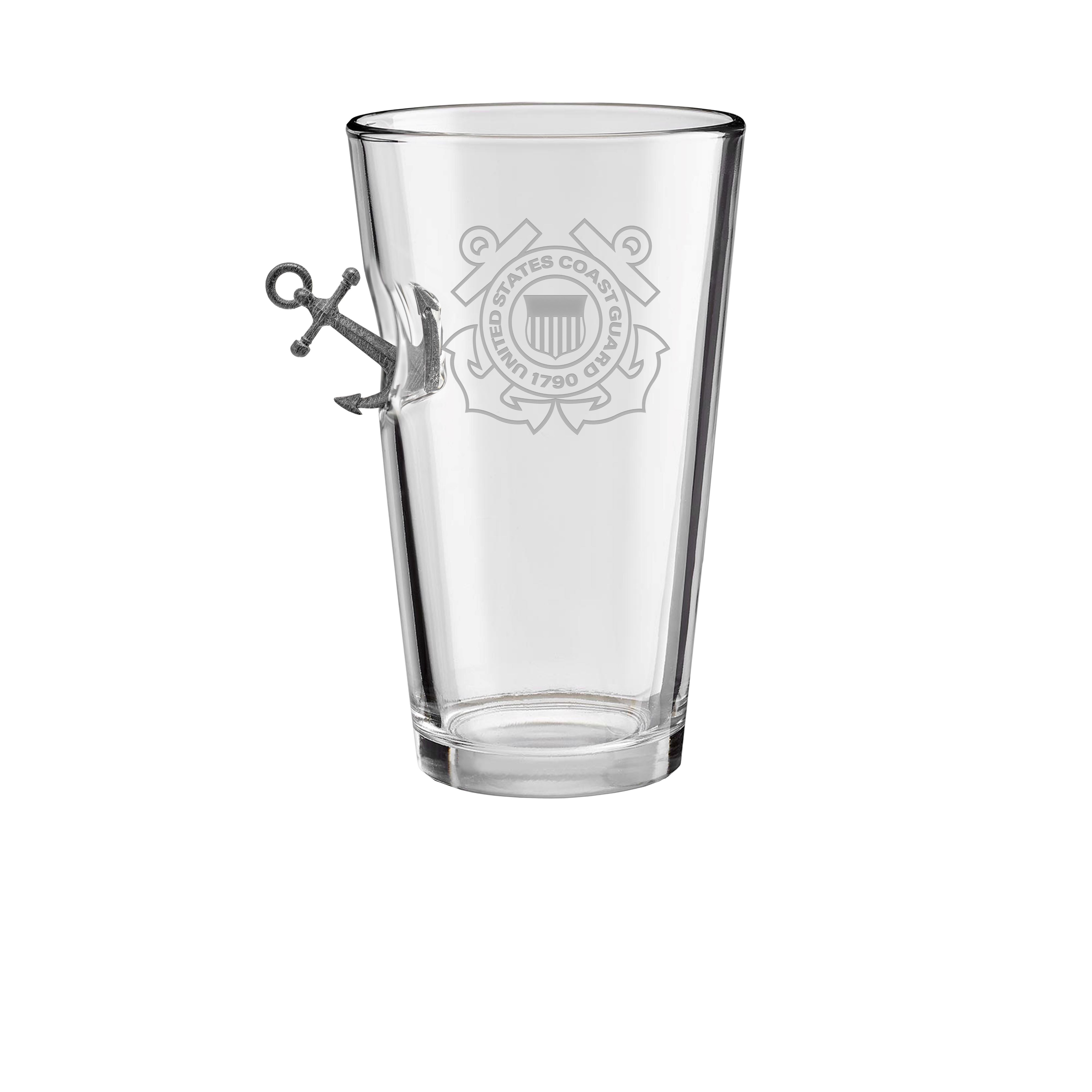 Coast Guard Anchor Pint Glass - 16 oz.