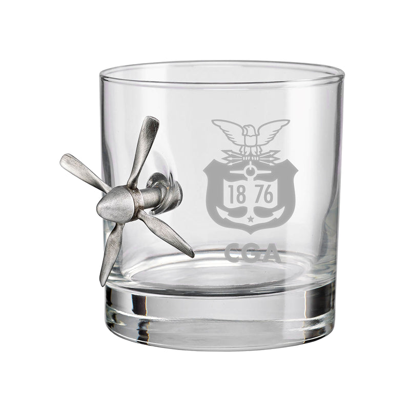 Coast Guard Academy Propeller Rocks Glass - 11 oz.