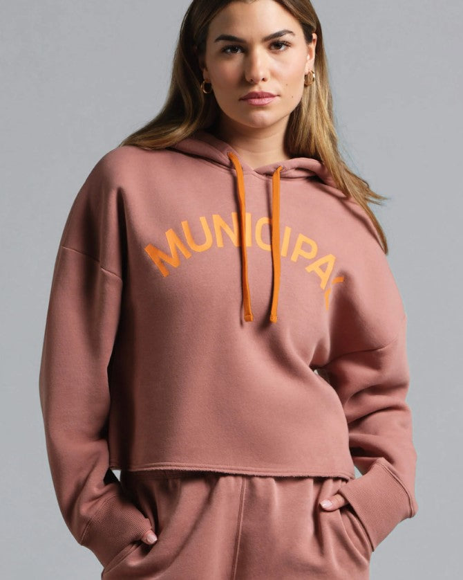 Municipal Womens Origin Pullover Hoodie Sweatshirt