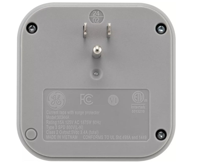 GE 3-Outlet Surge Tap with USB 980J 1 USB-A 1 USB-C 3.4A 17W