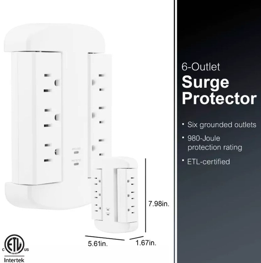 GE 6-Outlet Swivel Surge Tap 980J