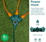 Philips EZGrip 8FT 3-Outlet Grounded Extension Cord Indoor/Outdoor