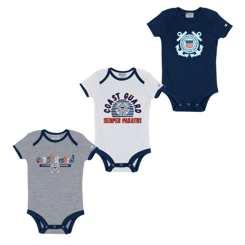 Coast Guard Champion Infant Onesie - Set of 3