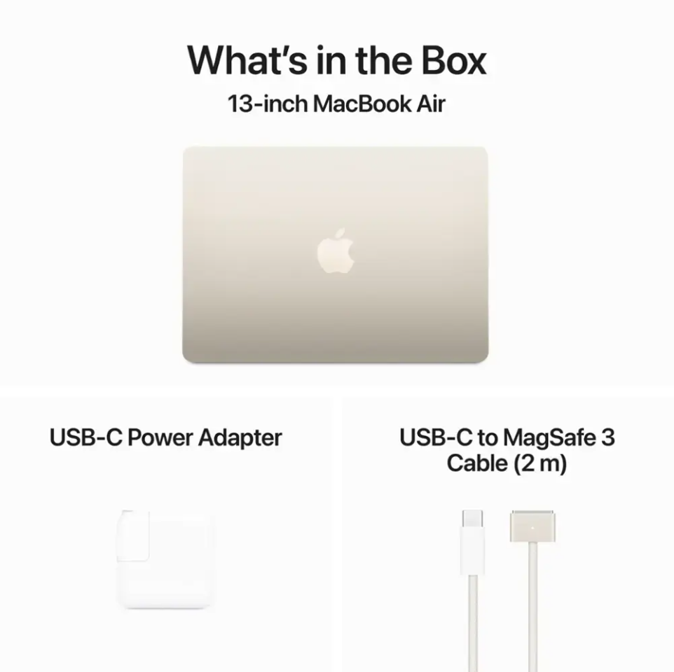Apple MacBook Air 13" Apple M3 Chip Built for Apple Intelligence - 16GB Memory - 256GB SSD - Starlight