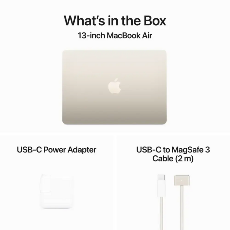 Apple MacBook Air 13" Apple M3 Chip Built for Apple Intelligence - 16GB Memory - 256GB SSD - Starlight