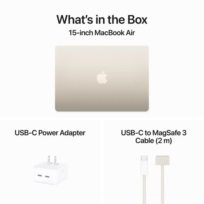 Apple MacBook Air 15" Apple M3 Chip Built for Apple Intelligence - 16GB Memory - 256GB SSD - Starlight