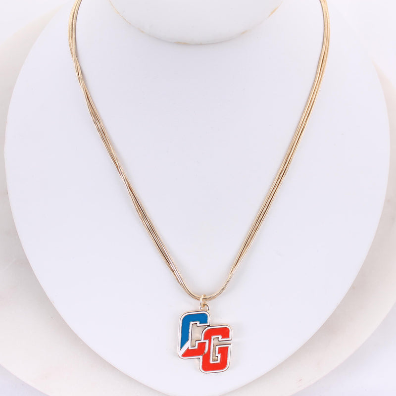 Seasons Jewelry Coast Guard Gold & Enamel Logo Three Strand Necklace