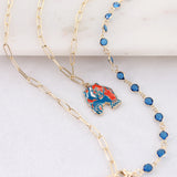 Seasons Jewelry Coast Guard Academy Bear Gold & Enamel Logo Paperclip Chain Necklace