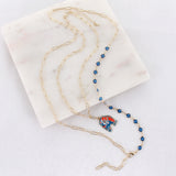 Seasons Jewelry Coast Guard Academy Bear Gold & Enamel Logo Paperclip Chain Necklace