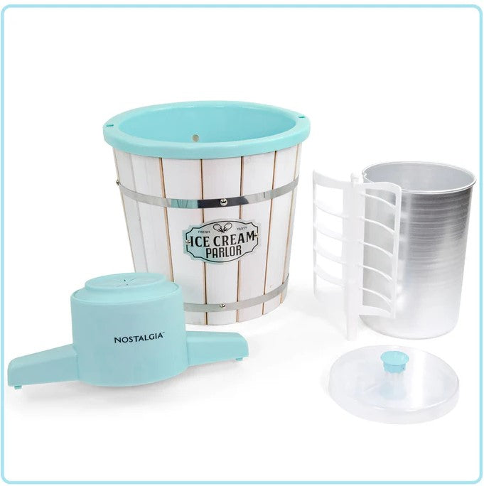 Nostalgia 4-Quart Parlor Wood Bucket Electric Ice Cream Maker