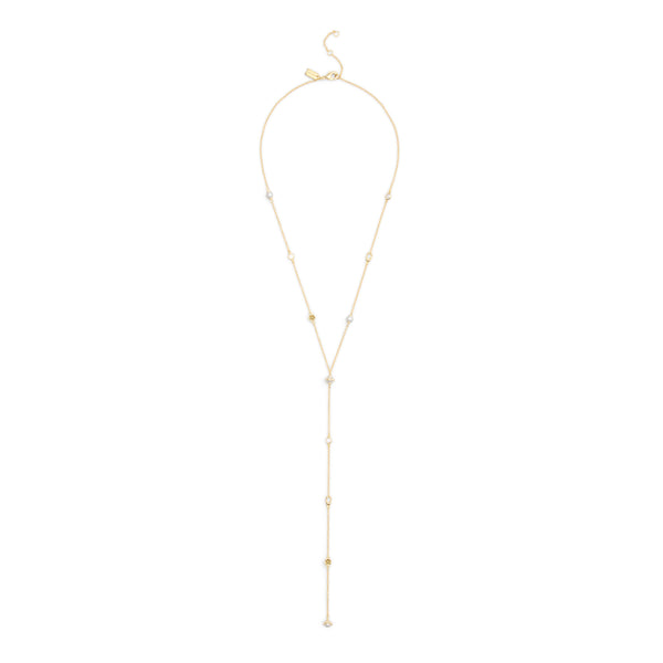 Coach Signature Heritage Pearl Charm Strand Y Necklace