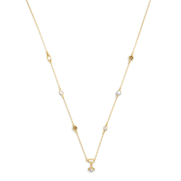 Coach Signature Heritage Pearl Charm Strand Necklace
