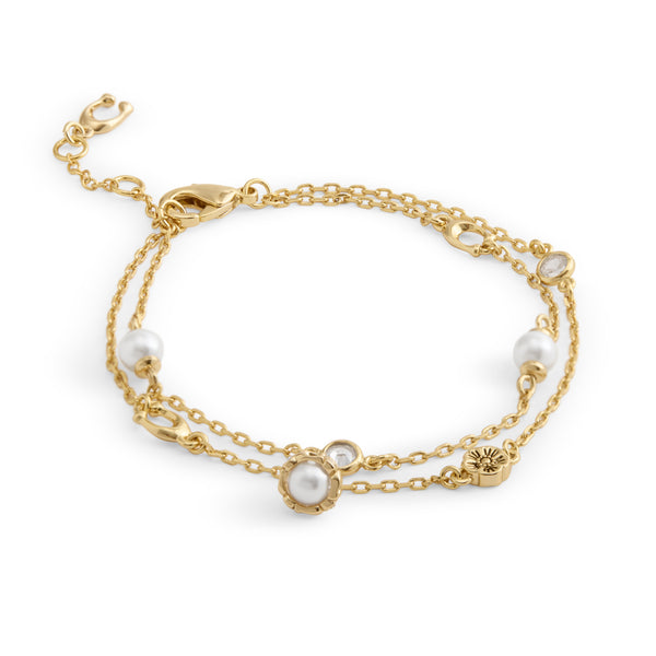 Coach Signature Heritage Pearl Charm Double Strand Bracelet