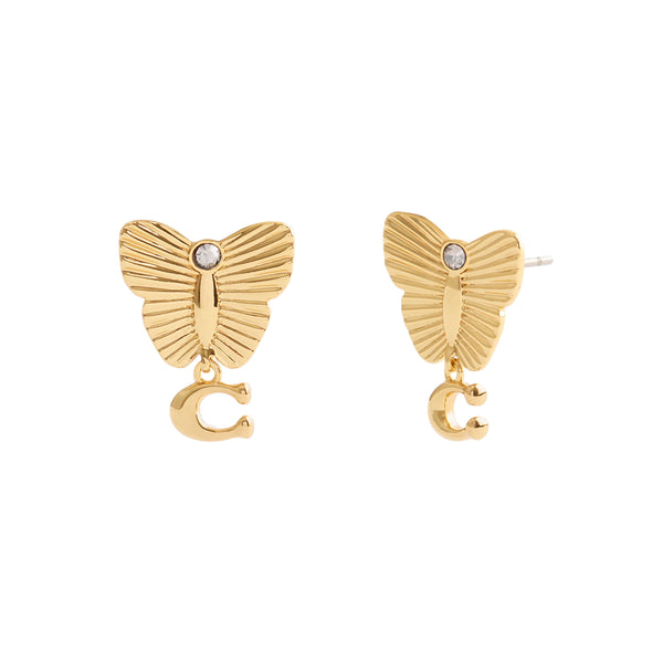 Coach Signature Heritage Butterfly Earrings
