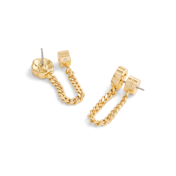 Coach Signature Tea Rose Front Back Earrings