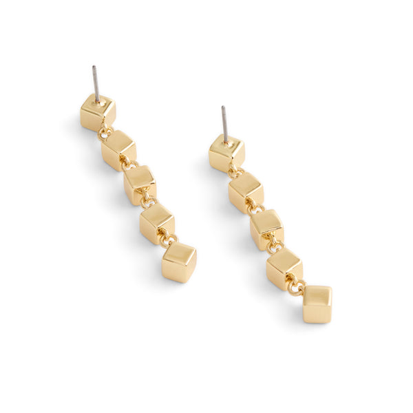 Coach Signature Logo Enamel Cube Linear Earrings