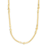 Coach Jumbled Signature Logo Link Collar Necklace - Gold-Tone