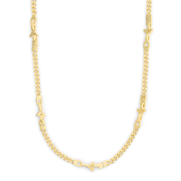 Coach Jumbled Signature Logo Link Collar Necklace - Gold-Tone