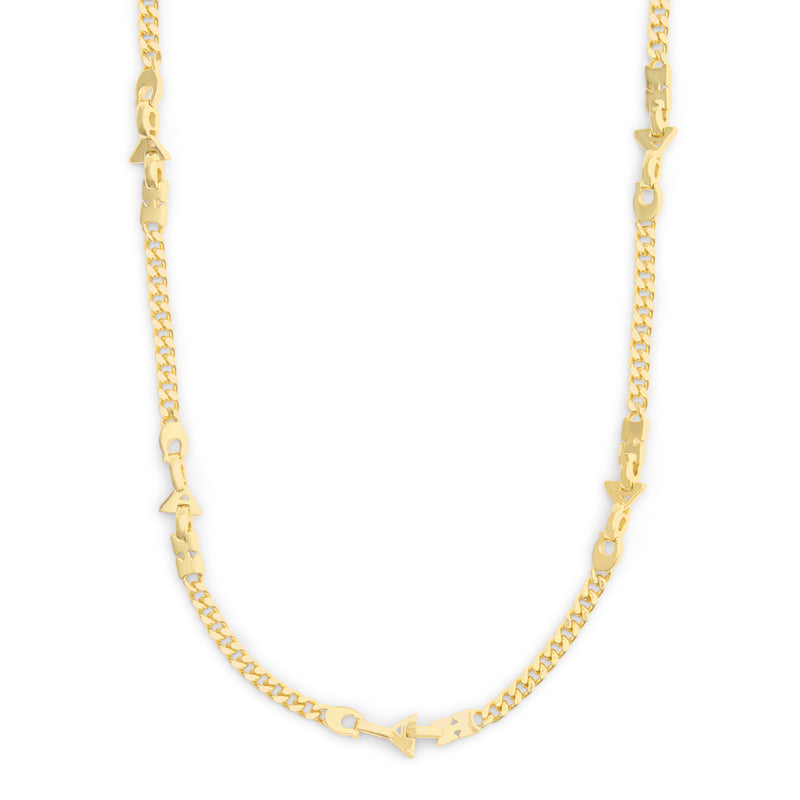 Coach Jumbled Signature Logo Link Collar Necklace - Gold-Tone