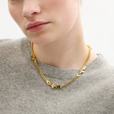 Coach Jumbled Signature Logo Link Collar Necklace - Gold-Tone