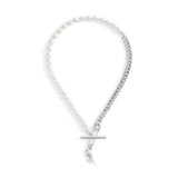 Coach Signature Rexy Safety Pin Choker Necklace - Silver-Tone & Pearl