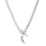 Coach Signature Rexy Safety Pin Choker Necklace - Silver-Tone & Pearl