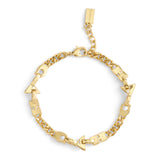 Coach Jumbled Signature Logo Link Bracelet - Gold-Tone