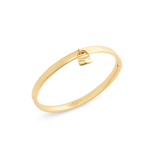 Coach Signature Handbag Charm Bangle Bracelet - Gold-Tone