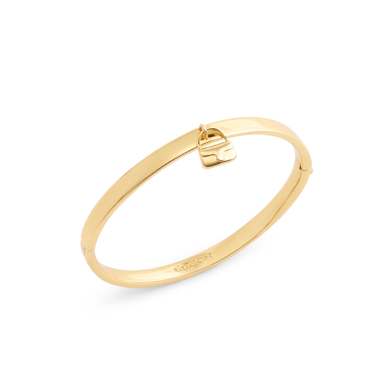 Coach Signature Handbag Charm Bangle Bracelet - Gold-Tone