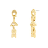 Coach Jumbled Signature Logo Link Linear Earrings - Gold-Tone