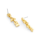 Coach Jumbled Signature Logo Link Linear Earrings - Gold-Tone