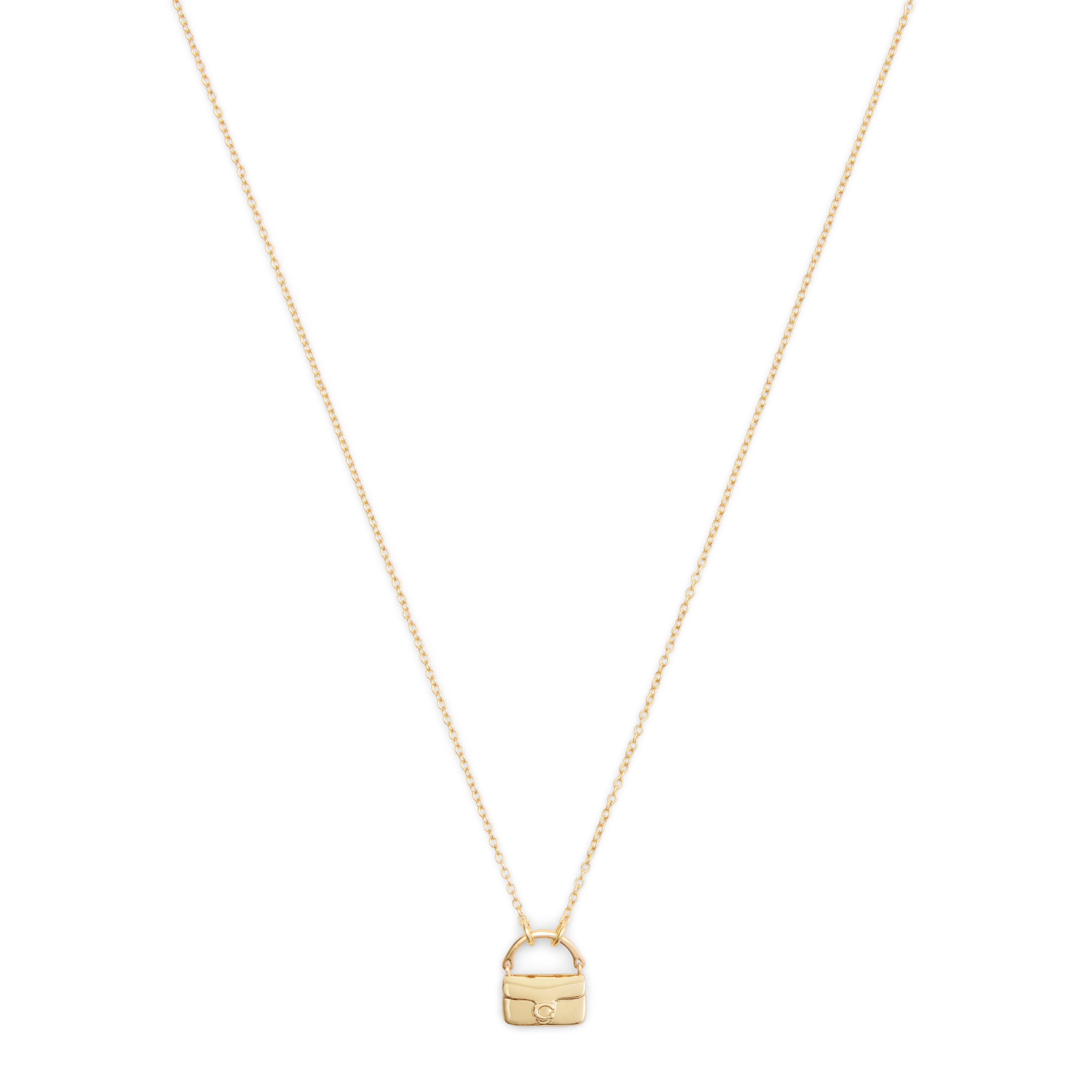 Coach Signature Handbag Pendant Necklace - Gold-Tone